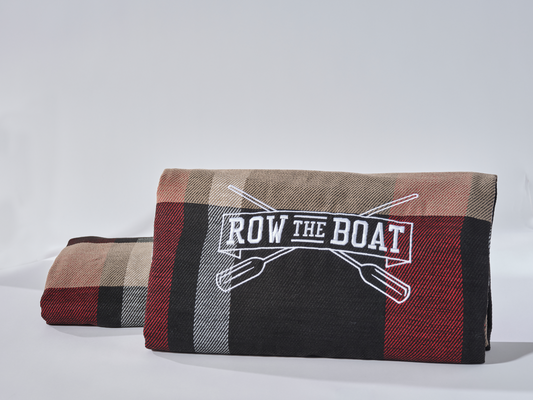 Row the Boat Embroidered Water Resistant Indoor/Outdoor Throw