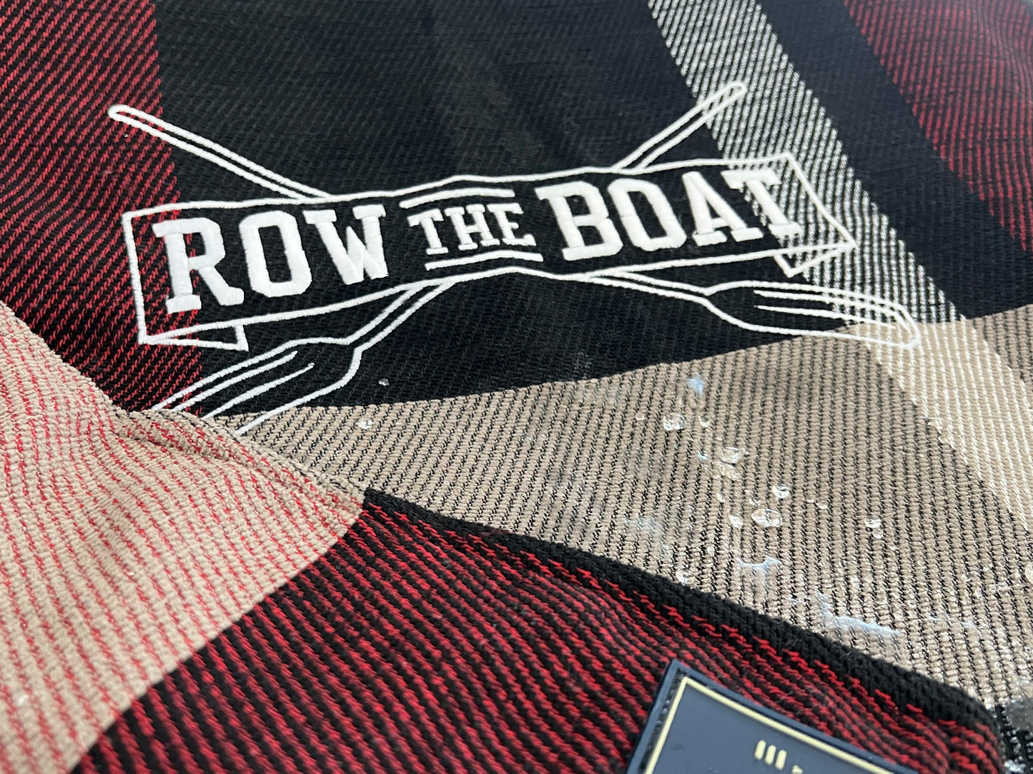 Row the Boat Embroidered Water Resistant Indoor/Outdoor Throw